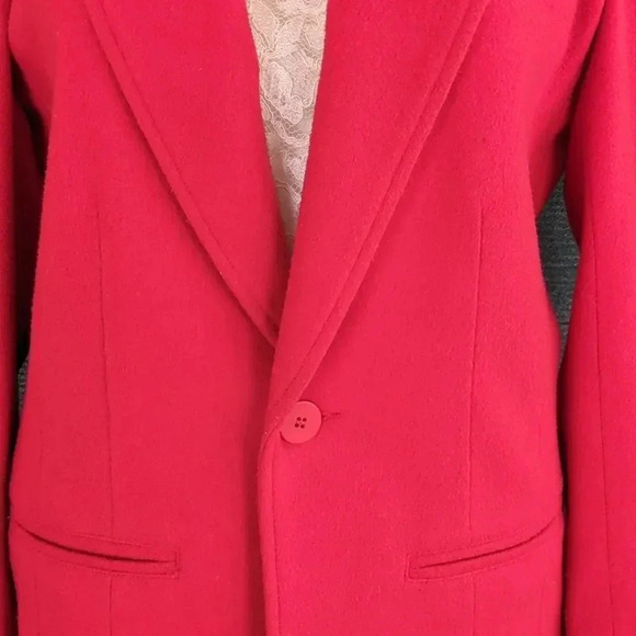 Vintage Lizwear Petites  Red Wool Blend Jacket - Picture 2 of 9